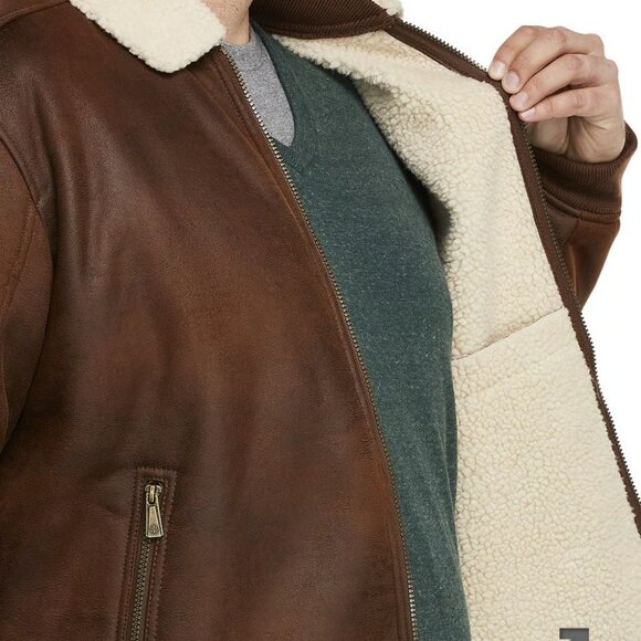 NEW RAINFOREST Faux Sherling Lined And Faux Nubuk Aviator Jacket 1025 5m3 - Picture 8 of 9